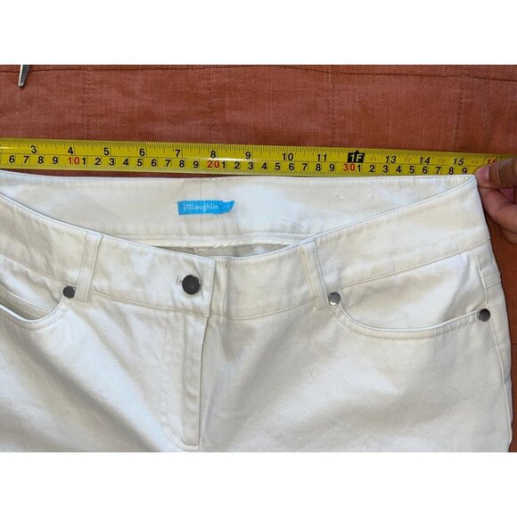 J. McLaughlin Ivory Straight-Leg Classic Five-Pocket Women's Pants Size 10 - Picture 8 of 11